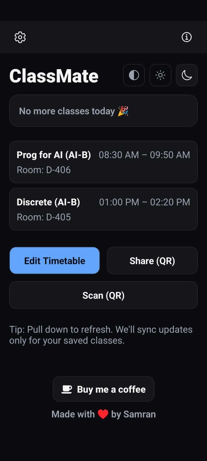 ClassMate preview (night)